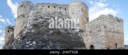 Ruines du château de krak de chevalier, Syrie Banque D'Images