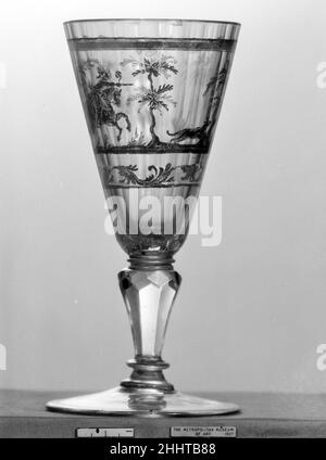 Wineglass ca.1730 Bohème.Wineglass.Bohemian. Env.1730. Verre Zwischengold.Verre Banque D'Images