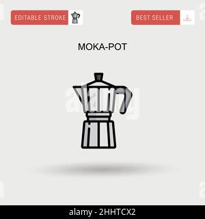 Icône de vecteur simple Moka-pot. Illustration de Vecteur