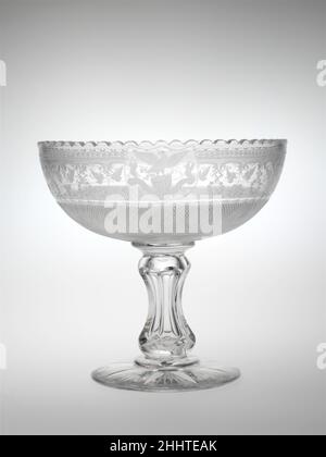 Compote 1861 long Island Flint Glass Works of Christian Dorflinger cette compote, gravée d'une version du Grand Sceau des États-Unis, faisait partie d'un service plus important commandé par Mary Todd Lincoln en 1861 pour une utilisation à la Maison Blanche.Compote 2211 Banque D'Images