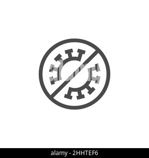 Icône de ligne de zone libre Covid Illustration de Vecteur