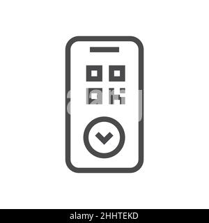 Code QR sur l'icône du téléphone Illustration de Vecteur