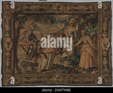 Le combat de Manricardo et de Zerbino à partir d'un ensemble illustrant Orlando Furioso d'Ariosto 1630–50 probablement Manufactory de Raphaël de la Planche à partir d'un ensemble illustrant Orlando Furioso d'Ariosto.Le combat entre Zerbino, un chevalier chrétien, et Manricardo, roi de Tartary, est sur le point d’être stoppé par l’amour de cette dernière, Doralice.Sur la droite, Fiordiligi tient le cheval d’Orlando, Brigliadoro.Le combat de Manricardo et de Zerbino d'un ensemble illustrant l'Orlando Furioso d'Ariosto 229303 Banque D'Images