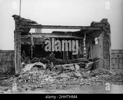 RAID aérien endommagé à Bridlington à la suite d'un raid dans la ville le 16th novembre 1940 Banque D'Images