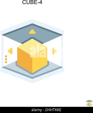 Icône vectorielle simple Cube-4.pictogramme moderne de couleur parfaite sur contour modifiable.Icônes cube-4 pour votre projet d'entreprise Illustration de Vecteur