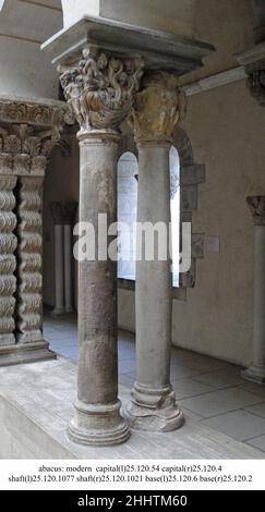 Base de colonne fin du 12th siècle français.Base de colonne.Français. Fin du 12th siècle.Pierre.Sculpture-architectural Banque D'Images