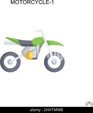 Icône de vecteur simple Motorcycle-1.pictogramme moderne de couleur parfaite sur un tracé modifiable.Moto-1 icônes pour votre projet d'entreprise Illustration de Vecteur