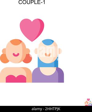 Icône vectorielle simple couple-1.pictogramme moderne de couleur parfaite sur contour modifiable.Couple-1 icônes pour votre projet d'entreprise Illustration de Vecteur
