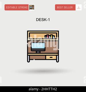 Icône de vecteur simple Desk-1. Illustration de Vecteur