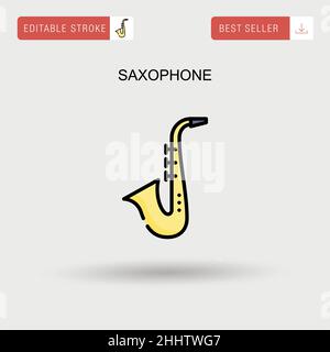 Icône de vecteur simple saxophone. Illustration de Vecteur