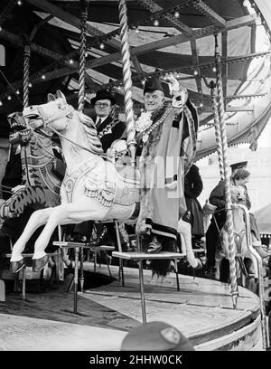 Foire de King's Lynn Mart, Norfolk.15th février 1953. Banque D'Images