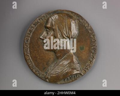 Portrait de la médaille de Camilla Buondelmonti Salviati (obverse); personnification de l'espoir (inverse) modèle ca.1490 (peut-être 16th ou 17th siècle) style de Niccolò Fiorentino (Niccolò di Forzore Spinelli) Italien cette médaille non signée fait partie d'un grand groupe de médailles attribuées au style de Niccolò Fiorentino.Le portrait est typique du style audacieux de l’artiste et de l’utilisation de relief élevé.La médaille a été faite en 1490, l'année où Camilla Buondelmonti épousa Giannozzo di Bernardo Salviati, qui devint plus tard contrôleur de l'Opéra del Duomo à Florence.Au contraire, la personnification de l'espoir, une Banque D'Images