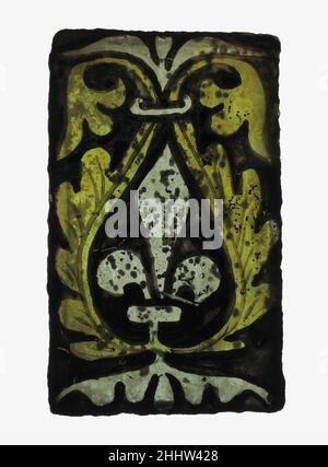 Fragment de verre 15th siècle européen.Fragment de verre.Européen.15th siècle.Verre incolore.Vitraux Banque D'Images