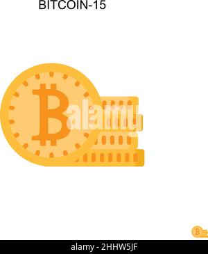 Bitcoin-15 simple vector icon.Perfect color pictogramme moderne sur un trait modifiable.Bitcoin-15 icônes pour votre projet d'affaires Illustration de Vecteur