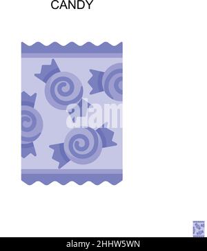 Icône vectorielle simple Candy.pictogramme moderne de couleur parfaite sur un tracé modifiable.Icônes de bonbons pour votre projet d'entreprise Illustration de Vecteur