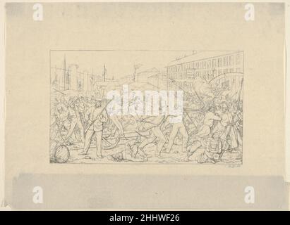 Bataille à Baltimore, le 19 avril 1861 (des gravures de la guerre des confédérés) 1861–63 Adalbert John Volck American.Bataille à Baltimore, le 19 avril 1861 (tiré des gravures de la guerre des confédérés) 421340 Banque D'Images