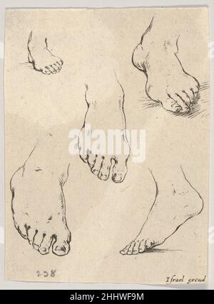 Planche 7: Cinq pieds, de 'The Book for Learning to Draw' (Livre pour apprentissage à dessiner) ca.1649 Stefano della Bella Italien.Planche 7: Cinq pieds, de 'The Book for Learning to Draw' (Livre pour l'apprentissage à dessiner) 412323 Banque D'Images