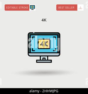 4K icône de vecteur simple. Illustration de Vecteur