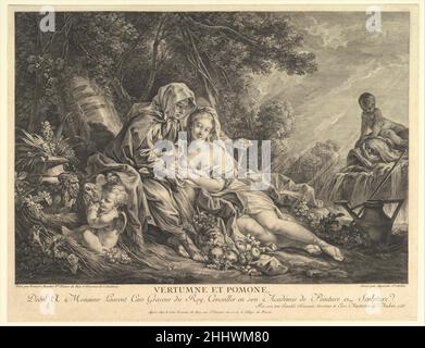 Vertumnus et Pomona 1765 Augustin de Saint-Aubin Français.Vertumnus et Pomona 388821 Banque D'Images