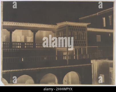 [Palais de la Dey d'Alger, Algérie] 1859 Gustave de Beaucorps le corps français de Beaucorps est né dans une riche famille aristocratique française et a pris la photographie comme amateur au milieu de 1850s.Collectionneur et passionné d'arts décoratifs espagnols et arabes, il est surtout connu pour ses photographies architecturales de monuments et de paysages réalisés lors de voyages à travers l'Europe occidentale, l'Algérie, l'Egypte, le Maroc, la Palestine,Et la Turquie.Bien que ce négatif en papier ciré du Palais des Dé d’Alger du XVIe siècle ne représente pas la présentation finale de l’image, sa compositio graphique frappante Banque D'Images