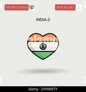 Icône de vecteur simple Inde-2. Illustration de Vecteur