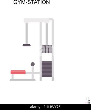 Icône de vecteur simple de la station de gym.Modèle de conception de symbole d'illustration pour élément d'interface utilisateur Web mobile. Illustration de Vecteur