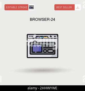 Icône de vecteur simple Browser-24. Illustration de Vecteur