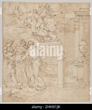 Conception de tapisserie avec Vénus à la recherche de l'aide de Juno, Ceres et Jupiter 1555–65 Giovanni Battista Castello, appelé il Bergamasco Italian.Conception de tapisserie avec Vénus à la recherche de l'aide de Juno, Ceres et Jupiter 428750 Banque D'Images