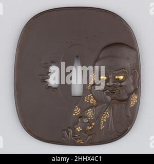 Garde au sabre (Tsuba) env.1615–1868 Japonais A tsuba est une garde d'épée et fait partie d'un support d'épée.Il est monté entre la lame de l'épée et la poignée pour protéger les mains de l'utilisateur.Garde de l'épée (Tsuba) 34394 Banque D'Images