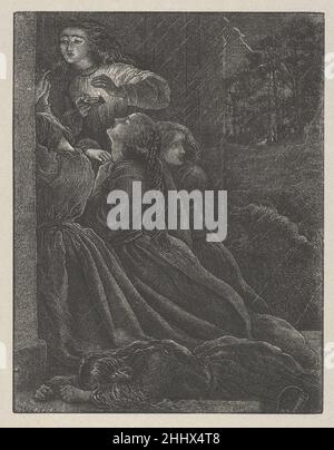 Les vierges stupides (les paraboles de notre Seigneur et Sauveur Jésus-Christ) 1864 après Sir John Everett Millais Britannique, il a fallu sept ans à Millais pour concevoir vingt images inspirées par les paraboles du Nouveau Testament pour les frères Dalziel, et les gravures qui en résultent sont considérées comme des pinnacles d'illustrations gravées en bois.L'artiste a écrit à ses éditeurs : « Je peux réaliser des dessins ordinaires aussi rapidement que la plupart des hommes, mais ces dessins peuvent à peine être considérés sous la même lumière, chaque parabole que j'illustre peut-être une douzaine de fois avant de fixer [l'image]. »Après avoir terminé une conception, Millais l'a transférée à un bloc de bois c Banque D'Images
