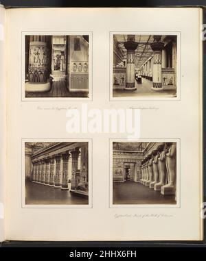 [Vue de l'autre côté de la Cour égyptienne; vue à travers les colonnes égyptiennes dans la galerie de sculptures classiques; vue latérale de la Colonnade égyptienne; façade de la salle des colonnes] ca.1859 attribué à Philip Henry Delamotte British.[Vue de l'autre côté de la Cour égyptienne; vue à travers les colonnes égyptiennes dans la galerie de sculptures classiques; vue latérale de la Colonnade égyptienne; façade de la salle des colonnes] 285799 Banque D'Images