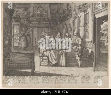 Une famille disant Grace 1609 Claes Jansz.Visscher Néerlandais.Une famille qui dit grâce 360006 Banque D'Images