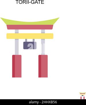 Icône de vecteur simple torii-gate.Modèle de conception de symbole d'illustration pour élément d'interface utilisateur Web mobile. Illustration de Vecteur