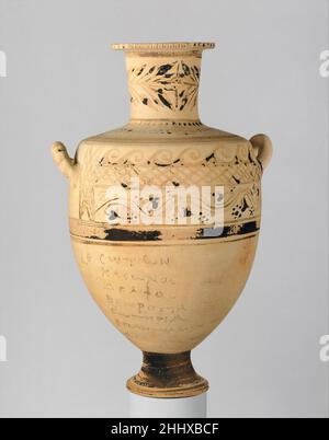 Terre cuite Hadra hydria (vase d'eau) ca.213 C.-B. grec, Égypte, Alexandrie-Hadra.Terre cuite Hadra hydria (vase d'eau) 245564 Banque D'Images