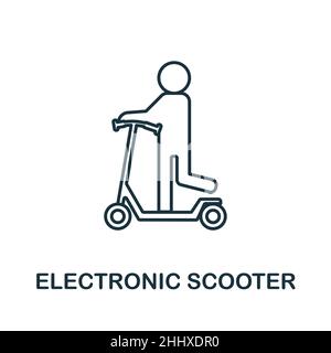 Icône Scooter électronique.Élément de la collection Big City LIFE.Signe d'icône de Scooter électronique linéaire pour le web design, infographics et plus encore. Illustration de Vecteur