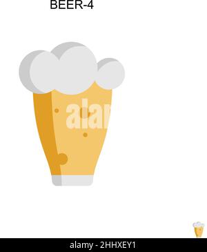 Beer-4 icône vecteur simple.Modèle de conception de symbole d'illustration pour élément d'interface utilisateur Web mobile. Illustration de Vecteur