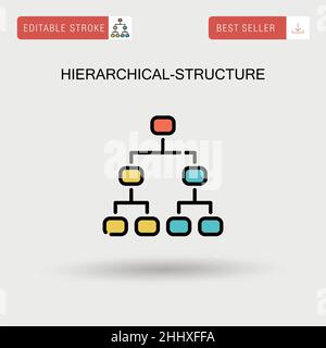 Icône de vecteur simple de structure hiérarchique. Illustration de Vecteur