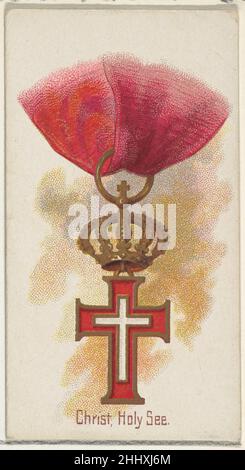 Christ, Saint-Siège, de la série des décorations du monde (N30) pour les cigarettes Allen & Ginter 1890 cartes Allen & Ginter American Trade de la série des décorations du monde (N30), émises en 1890 dans un jeu de 50 cartes pour promouvoir les cigarettes Allen & Ginter.Christ, Saint-Siège, de la série des décorations du monde (N30) pour Allen & Ginter cigarettes 410431 Banque D'Images