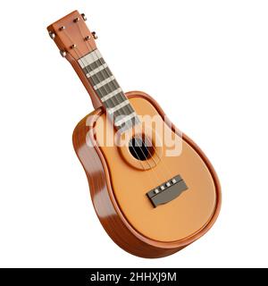 Illustration de la trandy de guitare isolée sur fond blanc.3D rendu. Banque D'Images