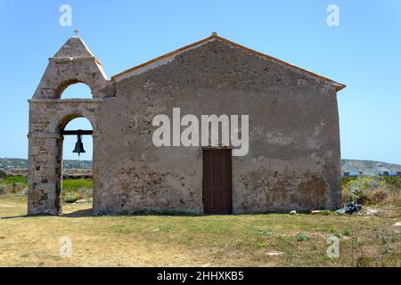 Église à l'intérieur du château de Methoni, Grèce Banque D'Images