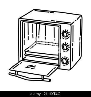 Four à micro-ondes partie de l'électronique pour la cuisine et le dispositif de lavage main icône dessinée ensemble Vector. Illustration de Vecteur