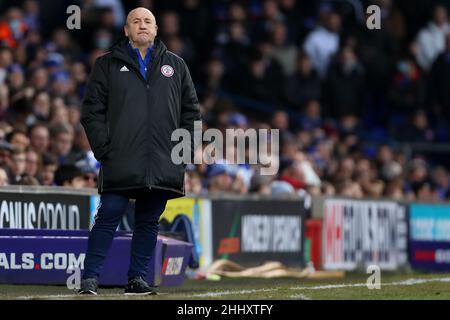 Directeur d'Accrington Stanley, John Coleman - Ipswich Town v Accrington Stanley, Sky Bet League One, Portman Road, Ipswich, Royaume-Uni - 22nd janvier 2022 utilisation éditoriale uniquement - des restrictions DataCo s'appliquent Banque D'Images