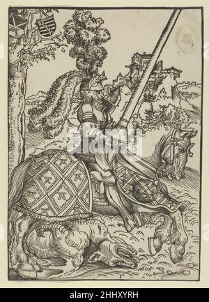 St George à cheval avec le dragon mort Lucas Cranach l'aîné allemand.St George à cheval avec le Dead Dragon 622934 Banque D'Images