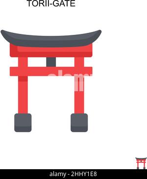 Icône de vecteur simple torii-gate.Modèle de conception de symbole d'illustration pour élément d'interface utilisateur Web mobile. Illustration de Vecteur