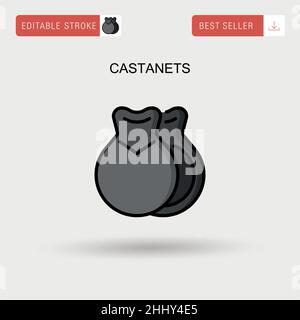 Icône de vecteur simple de castanets. Illustration de Vecteur