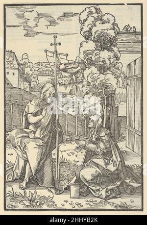 Christ apparaissant à Mary Magdalen (Noli me Tangere), de Speculum passionis domini nostri Ihesu Christi 1507 Hans Schäufelein Allemand.Le Christ apparaît à Mary Magdalen (Noli me Tangere), de Speculum passionis domini nostri Ihesu Christi 666051 Banque D'Images