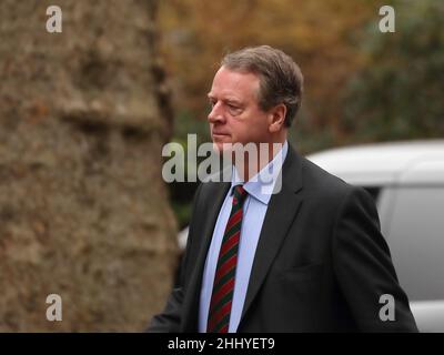 Londres, Royaume-Uni.25th janvier 2022.Le secrétaire d'État à l'Écosse, Alister Jack, arrive au n° 10 pour la réunion hebdomadaire du Cabinet à Downing Street. Banque D'Images