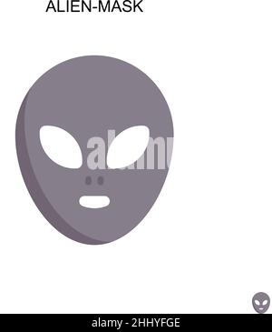 Icône de vecteur simple masque extraterrestre.Modèle de conception de symbole d'illustration pour élément d'interface utilisateur Web mobile. Illustration de Vecteur