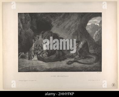 Lion des montagnes de l'Atlas 1829–30 Eugène Delacroix Français.Lion des montagnes de l'Atlas 337358 Banque D'Images