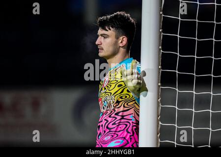 Luton, Royaume-Uni.25th janvier 2022.Le gardien de but Max O'Leary (12) de Bristol City lors du match de championnat Sky Bet entre Luton Town et Bristol City à Kenilworth Road, Luton, Angleterre, le 25 janvier 2022.Photo de David Horn.Crédit : Prime Media Images/Alamy Live News Banque D'Images